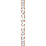 14K Gold Round Natural Diamond Shared U-Prong Eternity Band – 2 mm Stones - Rose Gold - view 4