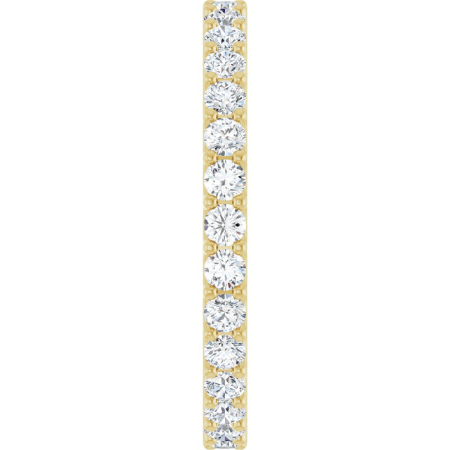 14K Gold Round Natural Diamond Shared U-Prong Eternity Band – 2 mm Stones - Yellow Gold - view 4