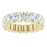 14K Gold Oval Lab-Grown Diamond Shared U-Prong Eternity Band – 6x4 mm Stones - Yellow Gold - view 3