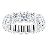 Platinum Oval Lab-Grown Diamond Shared U-Prong Eternity Band – 6x4 mm Stones - view 3