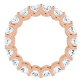14K Gold Oval Lab-Grown Diamond Shared U-Prong Eternity Band – 6x4 mm Stones - Rose Gold - view 2