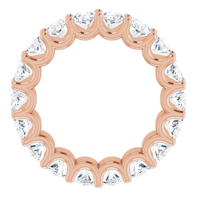 14K Gold Oval Lab-Grown Diamond Shared U-Prong Eternity Band – 6x4 mm Stones - Rose Gold - view 2