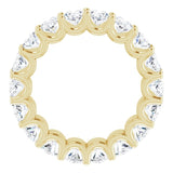 14K Gold Oval Lab-Grown Diamond Shared U-Prong Eternity Band – 6x4 mm Stones - Yellow Gold - view 2