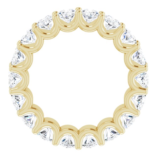 14K Gold Oval Lab-Grown Diamond Shared U-Prong Eternity Band – 6x4 mm Stones - Yellow Gold - view 2