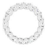Platinum Oval Lab-Grown Diamond Shared U-Prong Eternity Band – 6x4 mm Stones - view 2