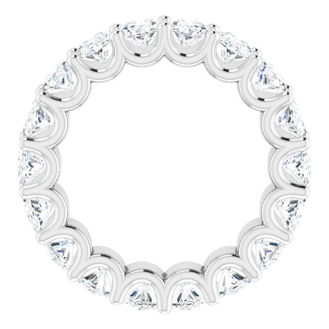 Platinum Oval Lab-Grown Diamond Shared U-Prong Eternity Band – 6x4 mm Stones - view 2