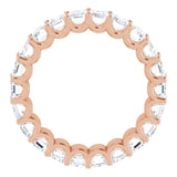 14K Gold Emerald Lab-Grown Diamond Shared U-Prong Eternity Band – 5x3 mm Stones - Rose Gold - view 2