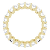 14K Gold Emerald Lab-Grown Diamond Shared U-Prong Eternity Band – 5x3 mm Stones - Yellow Gold - view 2