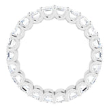 Platinum Emerald Lab-Grown Diamond Shared U-Prong Eternity Band – 5x3 mm Stones - view 2
