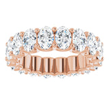 14K Gold Oval Lab-Grown Diamond Shared U-Prong Eternity Band – 6x4 mm Stones - Rose Gold - view 3