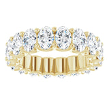 14K Gold Oval Lab-Grown Diamond Shared U-Prong Eternity Band – 6x4 mm Stones - Yellow Gold - view 3