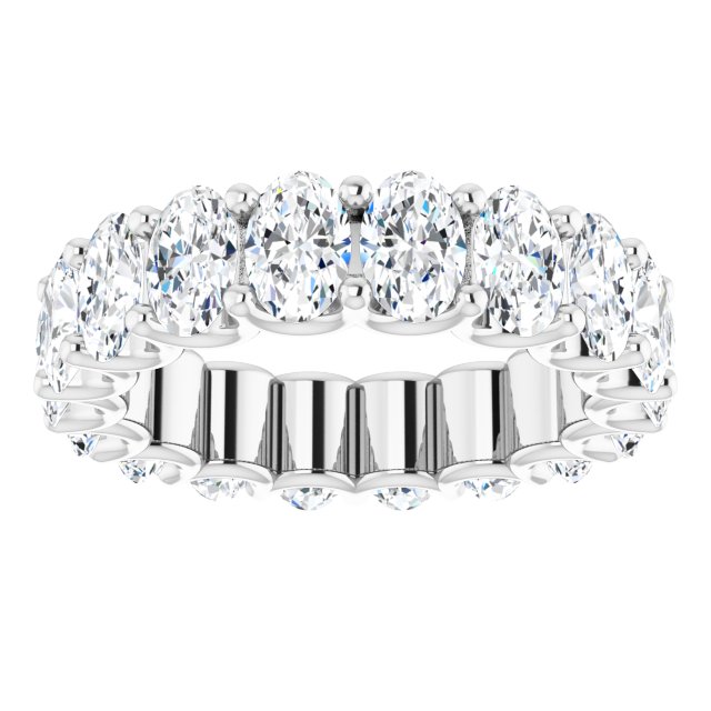 Platinum Oval Lab-Grown Diamond Shared U-Prong Eternity Band – 6x4 mm Stones - view 3