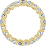 14K Gold Oval Lab-Grown Diamond Shared U-Prong Eternity Band – 5x3 mm Stones - Yellow Gold - view 2