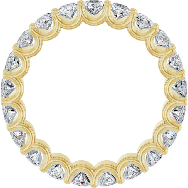 14K Gold Oval Lab-Grown Diamond Shared U-Prong Eternity Band – 5x3 mm Stones - Yellow Gold - view 2