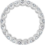 Platinum Oval Lab-Grown Diamond Shared U-Prong Eternity Band – 5x3 mm Stones - view 2