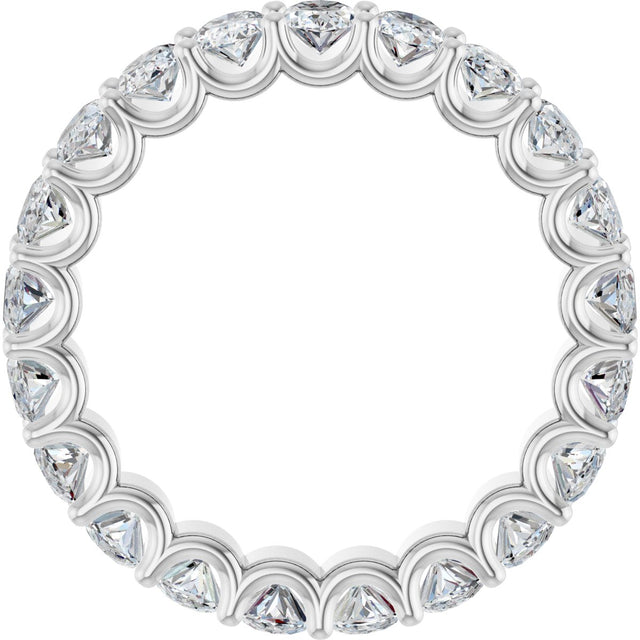 Platinum Oval Natural Diamond Shared U-Prong Eternity Band – 5x3 mm Stones - view 2