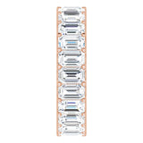 14K Gold Emerald Lab-Grown Diamond Shared U-Prong Eternity Band – 5x3 mm Stones - Rose Gold - view 4