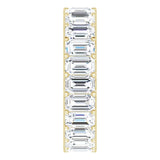 14K Gold Emerald Lab-Grown Diamond Shared U-Prong Eternity Band – 5x3 mm Stones - Yellow Gold - view 4
