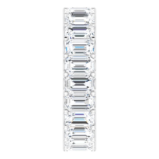 Platinum Emerald Lab-Grown Diamond Shared U-Prong Eternity Band – 5x3 mm Stones - view 4