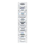 14K Gold Emerald Lab-Grown Diamond Shared U-Prong Eternity Band – 5x3 mm Stones - White Gold - view 4