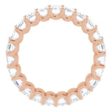 14K Gold Emerald Lab-Grown Diamond Shared U-Prong Eternity Band – 5x3 mm Stones - Rose Gold - view 2