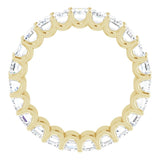 14K Gold Emerald Lab-Grown Diamond Shared U-Prong Eternity Band – 5x3 mm Stones - Yellow Gold - view 2