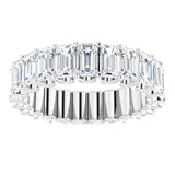 Platinum Emerald Lab-Grown Diamond Shared U-Prong Eternity Band – 5x3 mm Stones - view 3