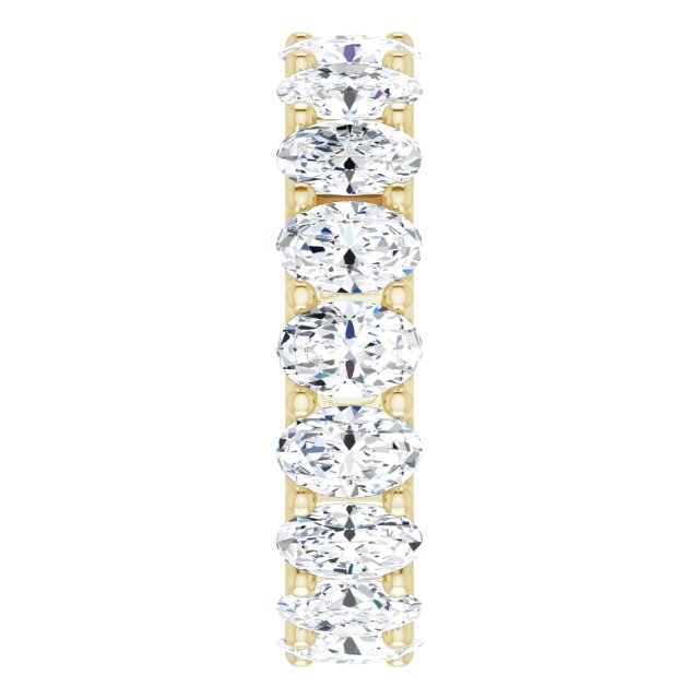 14K Gold Oval Lab-Grown Diamond Shared U-Prong Eternity Band – 6x4 mm Stones - Yellow Gold - view 4