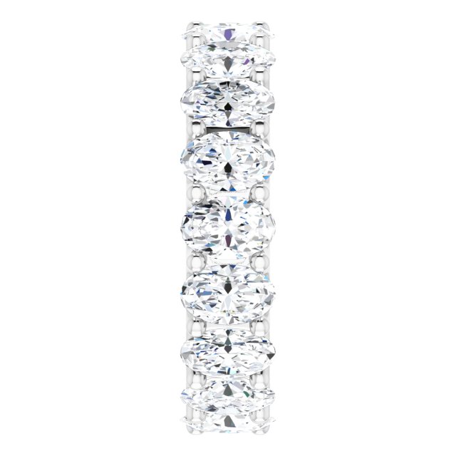 Platinum Oval Lab-Grown Diamond Shared U-Prong Eternity Band – 6x4 mm Stones - view 4