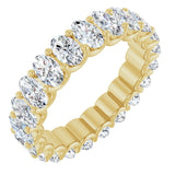 14K Gold Oval Lab-Grown Diamond Shared U-Prong Eternity Band – 5x3 mm Stones - Yellow Gold