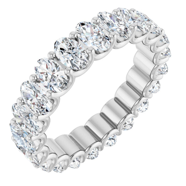 Platinum Oval Lab-Grown Diamond Shared U-Prong Eternity Band – 5x3 mm Stones