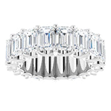 Platinum Emerald Lab-Grown Diamond Shared U-Prong Eternity Band – 6x4 mm Stones - view 3