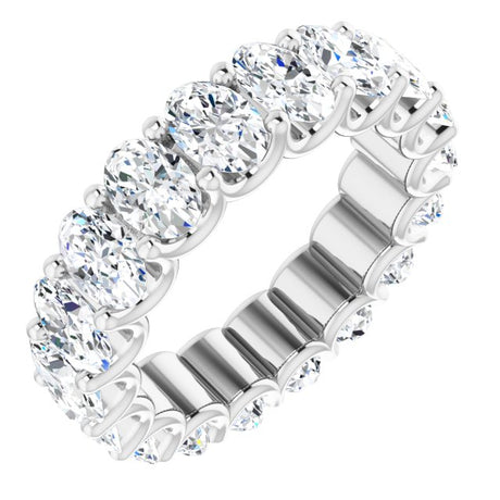 Platinum Oval Lab-Grown Diamond Shared U-Prong Eternity Band – 6x4 mm Stones