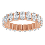 14K Gold Oval Lab-Grown Diamond Shared U-Prong Eternity Band – 5x3 mm Stones - Rose Gold - view 3