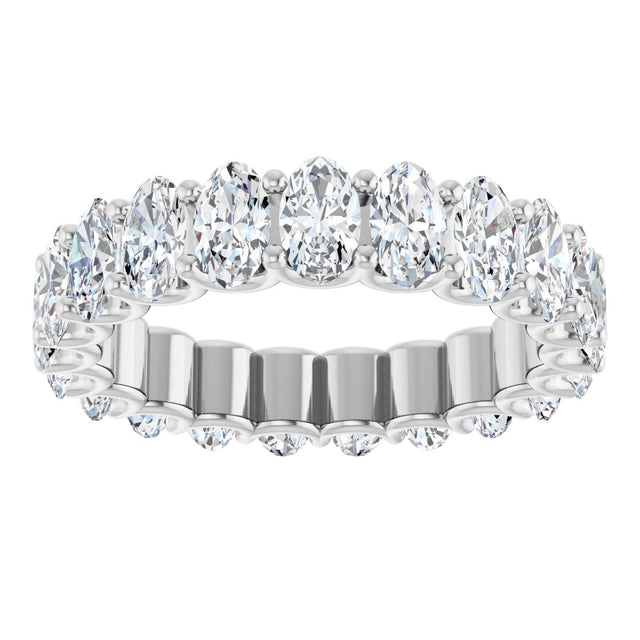 Platinum Oval Lab-Grown Diamond Shared U-Prong Eternity Band – 5x3 mm Stones - view 3