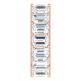 14K Gold Emerald Lab-Grown Diamond Shared U-Prong Eternity Band – 6x4 mm Stones - Rose Gold - view 4