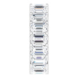 Platinum Emerald Lab-Grown Diamond Shared U-Prong Eternity Band – 6x4 mm Stones - view 4