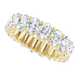 14K Gold Oval Lab-Grown Diamond Shared U-Prong Eternity Band – 6x4 mm Stones - Yellow Gold - view 5