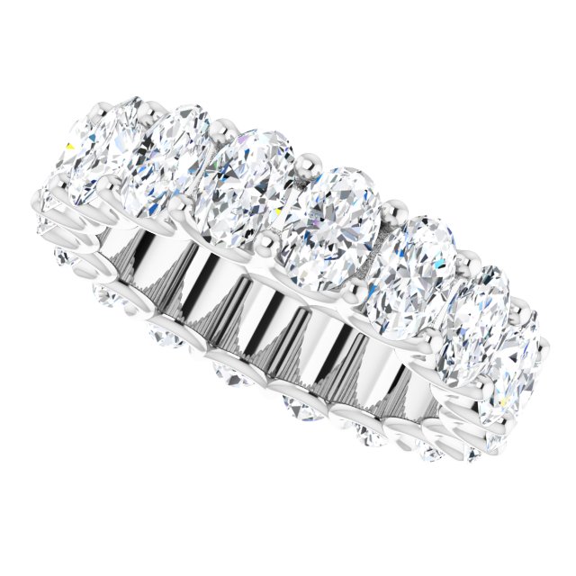 Platinum Oval Lab-Grown Diamond Shared U-Prong Eternity Band – 6x4 mm Stones - view 5