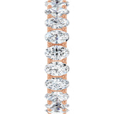 14K Gold Oval Natural Diamond Shared U-Prong Eternity Band – 5x3 mm Stones - Rose Gold - view 4