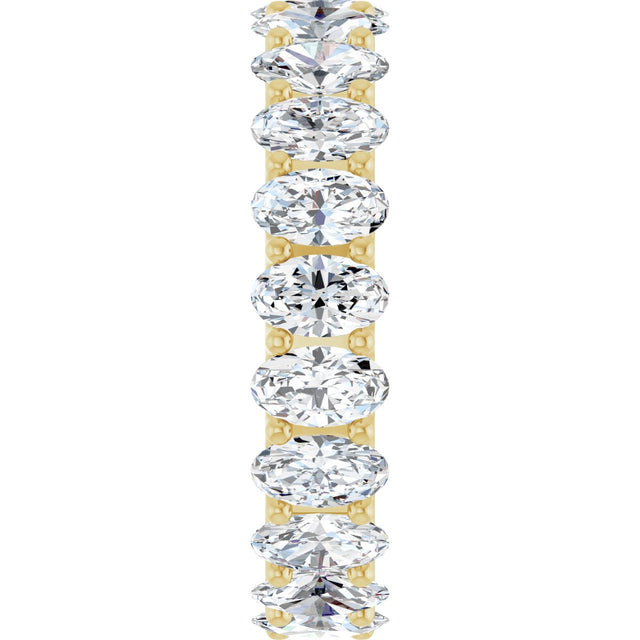 14K Gold Oval Lab-Grown Diamond Shared U-Prong Eternity Band – 5x3 mm Stones - Yellow Gold - view 4