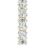 14K Gold Oval Natural Diamond Shared U-Prong Eternity Band – 5x3 mm Stones - Yellow Gold - view 4