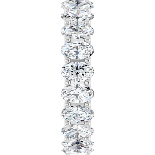 Platinum Oval Lab-Grown Diamond Shared U-Prong Eternity Band – 5x3 mm Stones - view 4