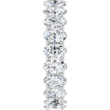 Platinum Oval Natural Diamond Shared U-Prong Eternity Band – 5x3 mm Stones - view 4