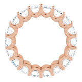 14K Gold Emerald Lab-Grown Diamond Shared U-Prong Eternity Band – 6x4 mm Stones - Rose Gold - view 2