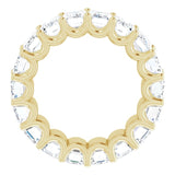 14K Gold Emerald Lab-Grown Diamond Shared U-Prong Eternity Band – 6x4 mm Stones - Yellow Gold - view 2