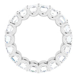 Platinum Emerald Natural Diamond Shared U-Prong Eternity Band – 6x4 mm Stones - view 2