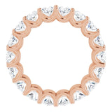 14K Gold Oval Lab-Grown Diamond Shared U-Prong Eternity Band – 6x4 mm Stones - Rose Gold - view 2