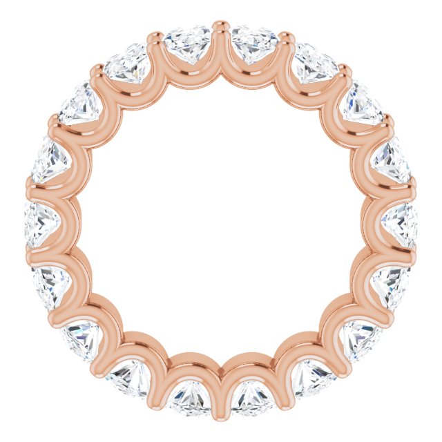14K Gold Oval Lab-Grown Diamond Shared U-Prong Eternity Band – 6x4 mm Stones - Rose Gold - view 2