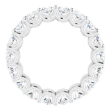 Platinum Oval Lab-Grown Diamond Shared U-Prong Eternity Band – 6x4 mm Stones - view 2